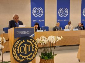 عبد المنعم الجمل يلقى كلمة مصر فى مؤتمر العمل الدولى