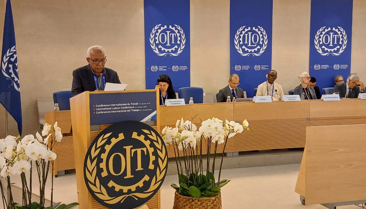 عبد المنعم الجمل يلقى كلمة مصر فى مؤتمر العمل الدولى