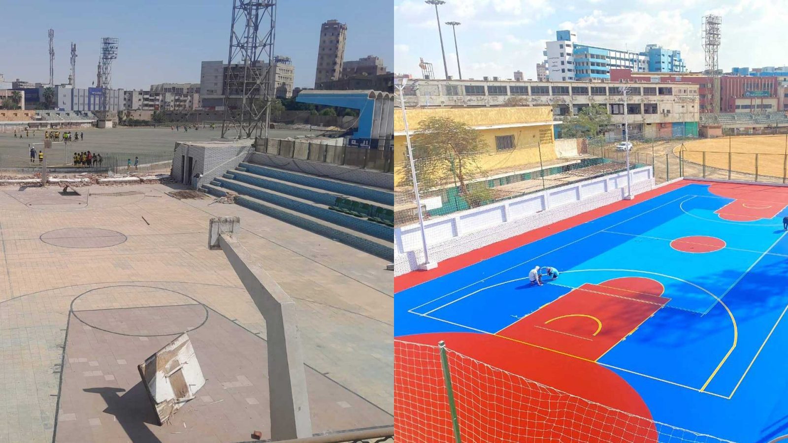 تطورات ملاعب السلة بالمؤسسة العمالية بشبرا